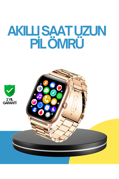 AMOLED Ekranlı Türkçe Menülü Akıllı Saat Bluetooth Görüşmeli