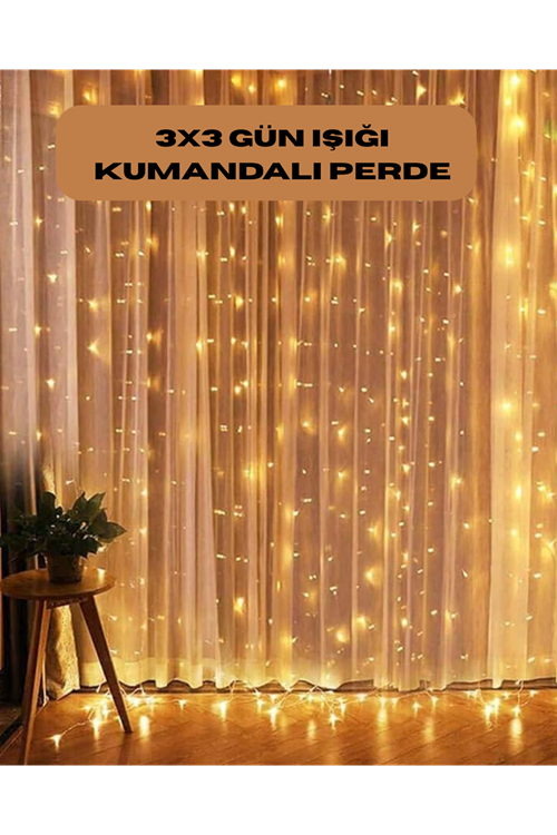 8 Fonksiyonlu Uzaktan Kumandalı Günışığı Perde Peri Led Dekoratif Işık