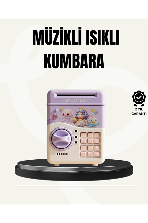 Elektronik Şifreli ATM Görünümlü Çocuk Kumbarası Mor