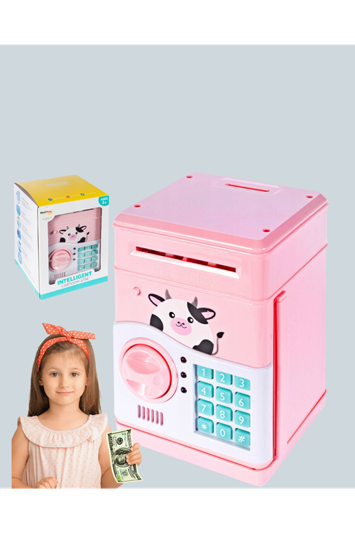 ATM Tasarımlı Pembe Işıklı Sesli Çocuk Kumbarası