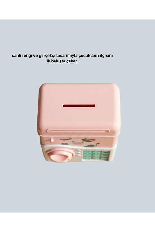 Pembe ATM Kasa Görünümlü Elektronik Şifreli Çocuk Kumbarası