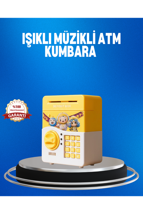 Çocuklar İçin Sarı Elektronik Şifreli Para Biriktirme Kumbarası