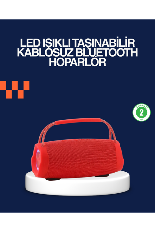 Derin Baslı Çift Hoparlörlü Taşınabilir Kablosuz Hoparlör