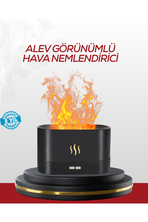 LED Işıklı Buhar Makinesi Alev Efektli Kumandalı Oda Nemlendirici
