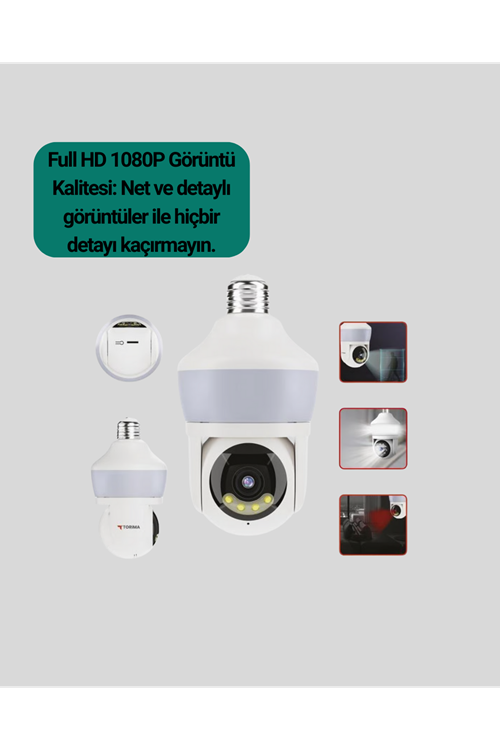 Kablosuz 360° Döner Başlıklı Full HD Güvenlik Kamerası
