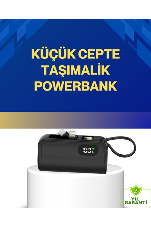LED Göstergeli 2000mAh Cep Tipi Hızlı Şarj Powerbank