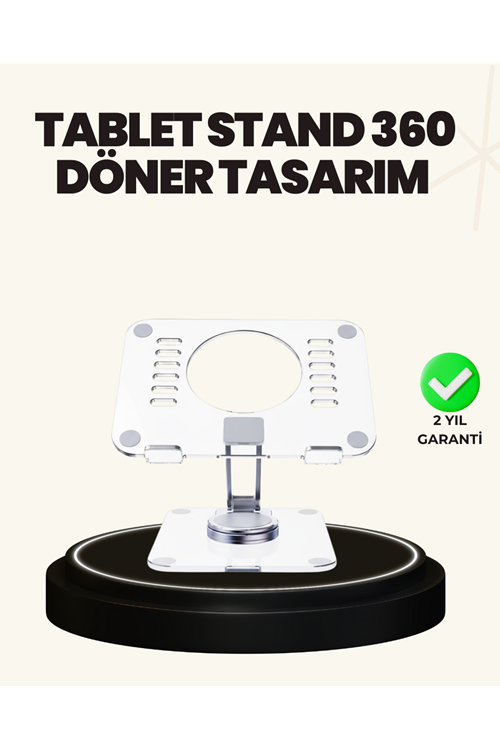 Ayarlanabilir Şeffaf Tablet Standı Kaymaz Silikon Tabanlı