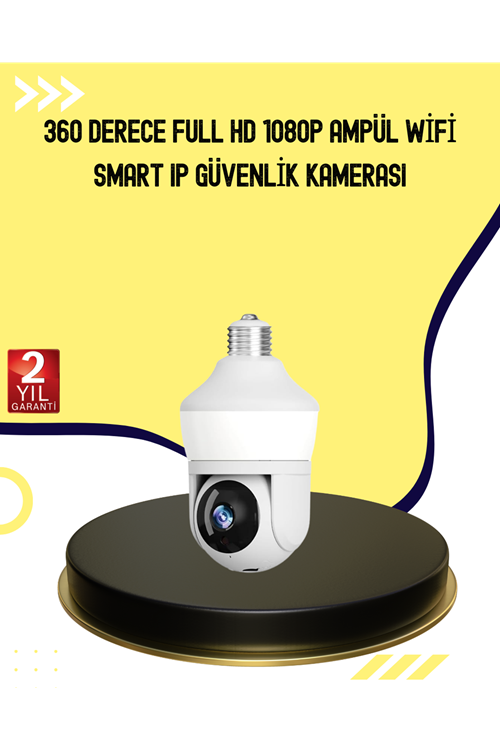 1080P Görüntü Kaliteli Wi-Fi Ampul Tipi Güvenlik Kamerası