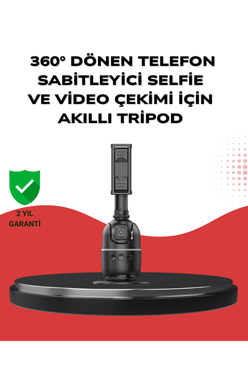 Telefon ve Kamera Uyumlu 360° Otomatik Takipli Akıllı Masa Tripodu