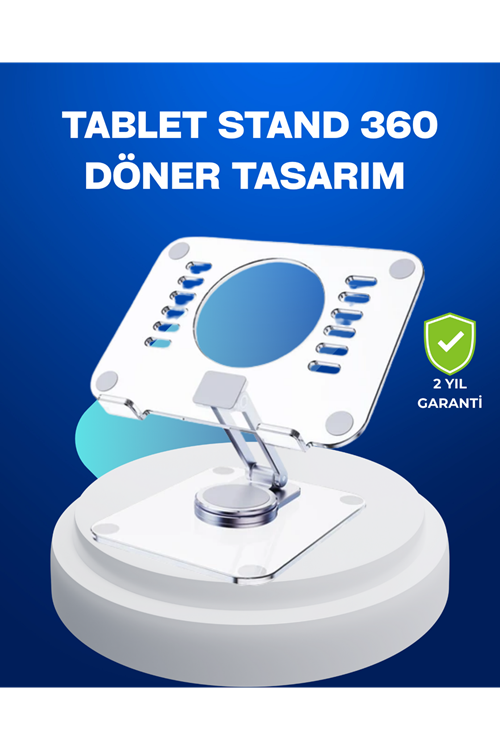 Katlanabilir Tablet Standı Ayarlanabilir Kaymaz Şeffaf Tasarım