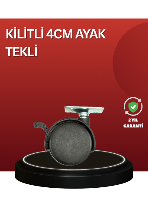 Sessiz Dönen Kilitli Mobilya Tekerleği 4 cm