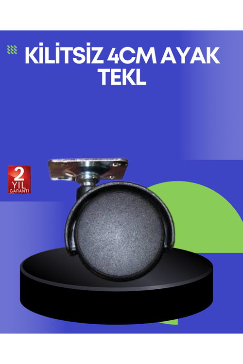 Sehpa ve Ekipmanlar İçin 4 cm Kilitsiz Ayak Tekli
