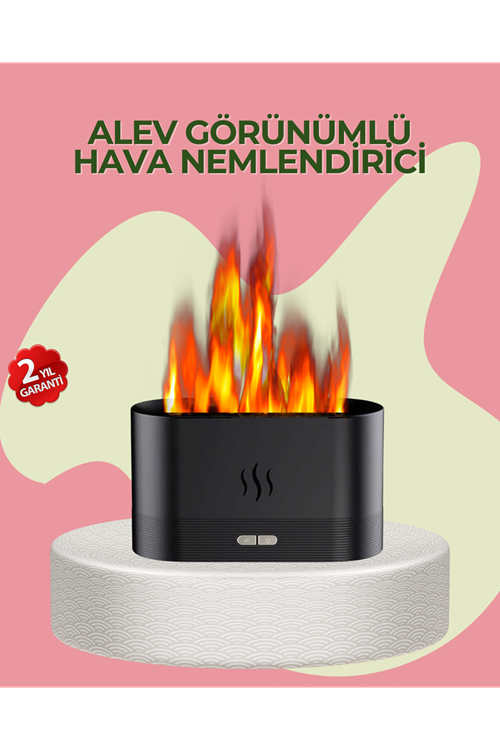 Kumandalı Alev Görünümlü LED Hava Nemlendirici Buhar Makinesi