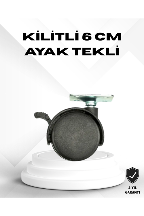 Kilitli 6 cm Masa Ayağı Tekli Döner Tekerlek