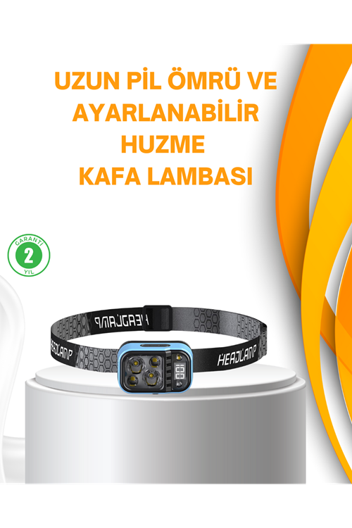 Su Geçirmez LED Kafa Lambası 53 Çalışma Modu Güç Ekranlı