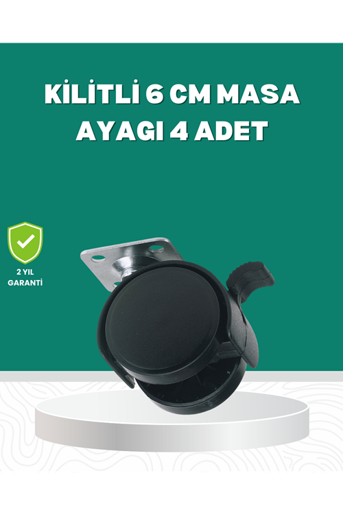 Zemin Korumalı Kilitli Ayak Tekerlek Seti 6 cm