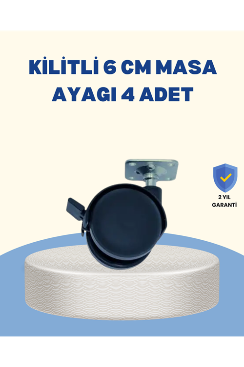 Kilitli Mobilya Tekerleği 6 cm 4’lü Kolay Kurulum