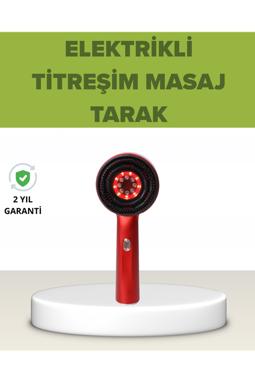 Elektrikli Titreşim Masaj Tarak Kırmızı Işık Terapi