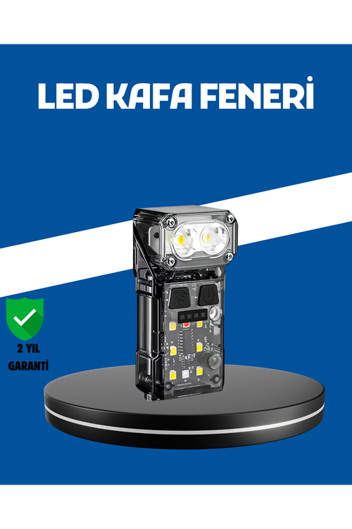 Şarjlı LED Kafa Lambası Manyetik Klipsli El Sensörlü Çok Fonksiyonlu