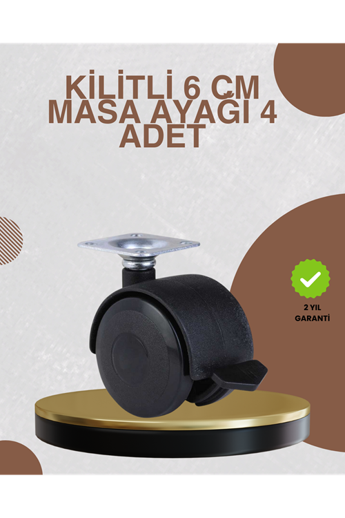 Kilitli Mobilya Ayağı 6 cm 4’lü Set Zemin Korumalı