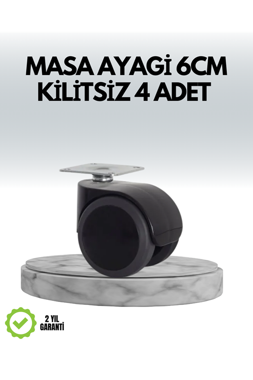 Halı ve Beton Uyumlu Kilitsiz Mobilya Tekerleği 4’lü