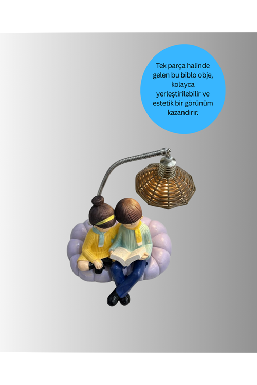 Romantik Çift Temalı Dekoratif Masa Lambası Yumuşak LED Işık