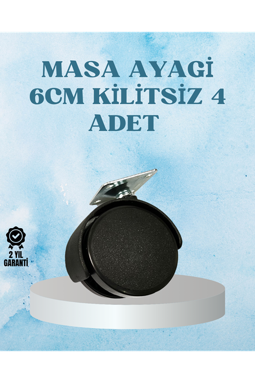 Kilitsiz Mobilya Tekerleği 6 cm 4 Adet Dayanıklı Tasarım