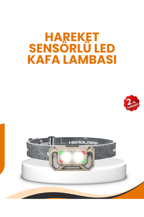 Uzun Menzilli Sensörlü LED Kafa Lambası Kamp ve Yürüyüş