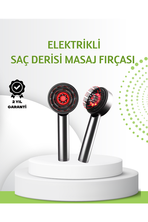 Şarjlı Saç Derisi Masaj Cihazı Kırmızı Işık ve 3D Tarak Dişli