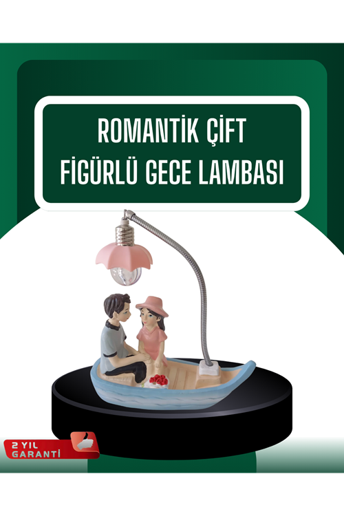 El Ele Tutuşan Çift Figürlü Dekoratif Gece Lambası Romantik Tasarım