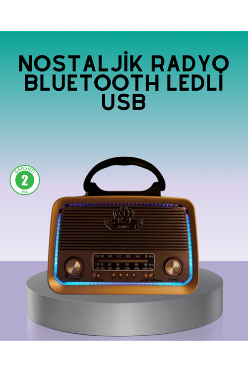 Bluetooth Özellikli Nostalji Radyo 3 Bant FM AM SW