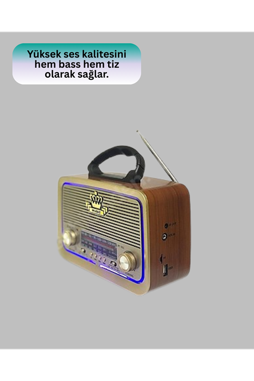 Bluetooth Özellikli Nostalji Radyo 3 Bant FM AM SW