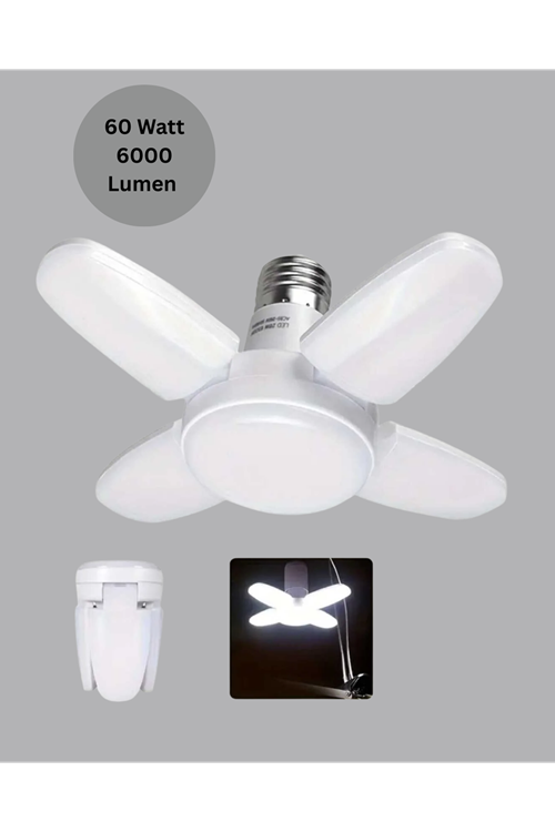 Enerji Tasarruflu LED Ampül 60 Watt 4 Kollu Beyaz Işık