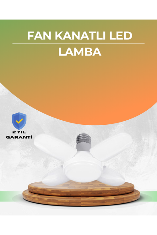 Tasarruflu Pervane LED Ampül 4 Kollu 60 Watt Geniş Alan Aydınlatma