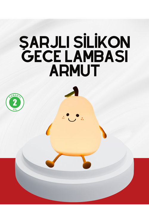 USB Şarjlı Armut Gece Lambası Dokunmatik Renk Değişimli