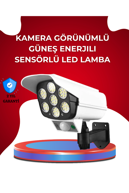 Uzaktan Kumandalı Güneş Enerjili LED Güvenlik Lambası Kamera Tipi Hareket Sensörlü
