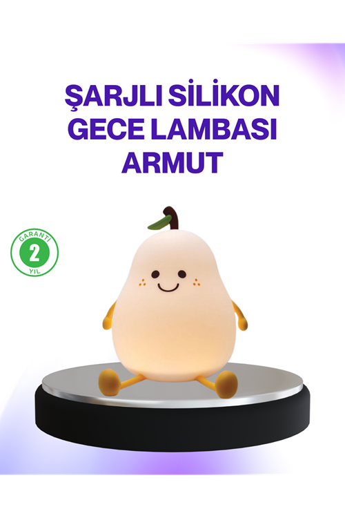 Şarjlı Armut Masa Lambası Renk Değiştiren LED Gece Işığı