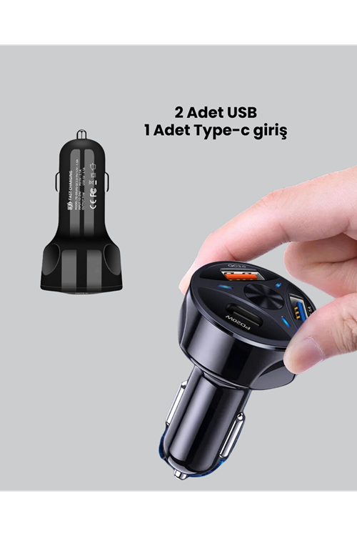 Polygold Quick Charger 55W Araç Şarj Cihazı PD USB C Destekli