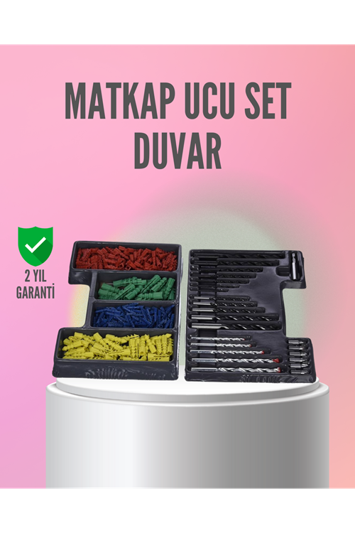 Kapsamlı Matkap Ucu Seti Organizer Kutulu Ahşap Metal Beton Delme