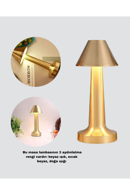 Kablosuz LED Masa Lambası 1800mAh 3 Renk Aydınlatma Dokunmatik