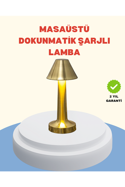 Şarjlı Masa Lambası 3 Işık Modu Kademesiz Karartma Metal Gövde