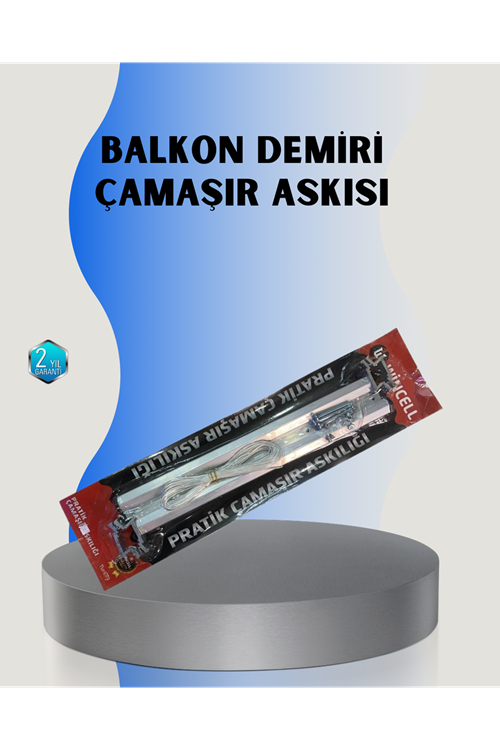 25x60 Balkon Askılığı Kare Demir Uyumlu Hava Dayanıklı Çamaşır Askısı