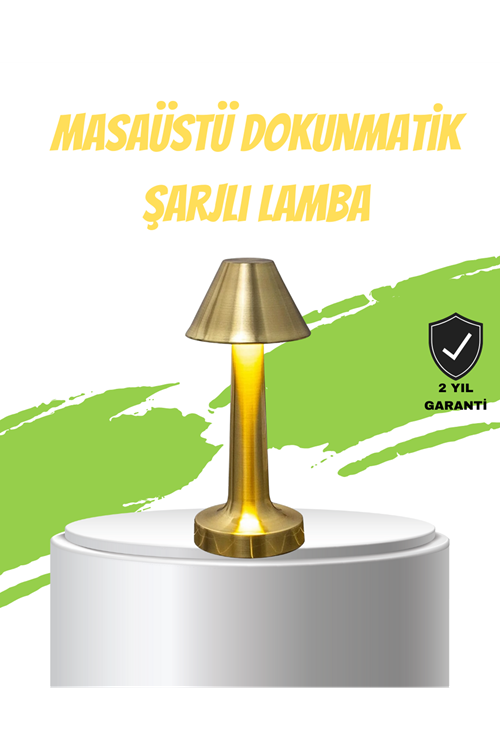 LED Masa Lambası 3 Renk Ayarlı Şarjlı Kablosuz Modern Tasarım