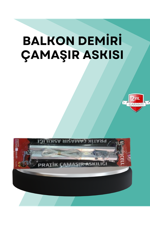 Kare Küpeşte Uyumlu Balkon Çamaşır Askısı 25x60 cm Beyaz Pratik