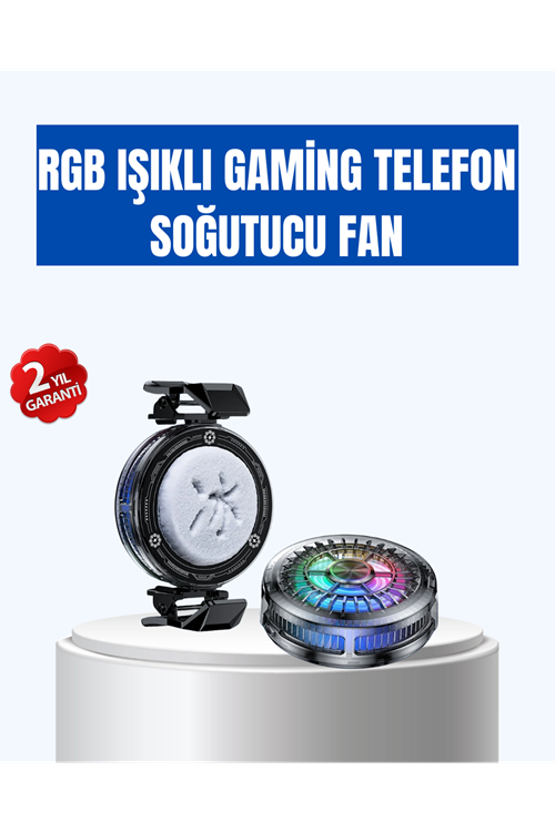 Gaming Telefon Soğutucu RGB Fan Sessiz Çalışma Tüm Modeller Uyumlu