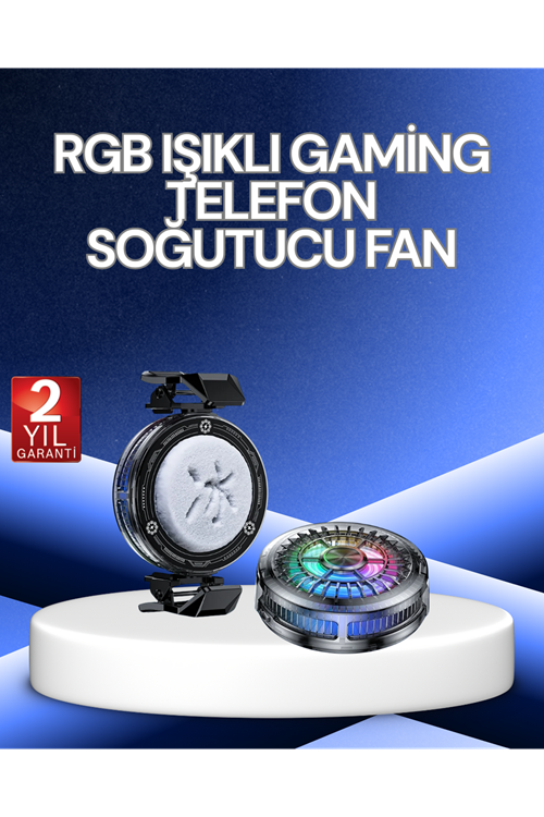 RGB Işıklı Telefon Soğutucu Fan Gaming Cooler Süper Hızlı Soğutma