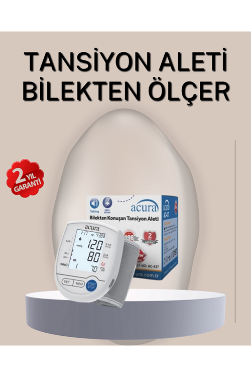 Bilekten Ölçer Tansiyon Aleti Şarjlı-Pilli Hafızalı Pratik Kullanım