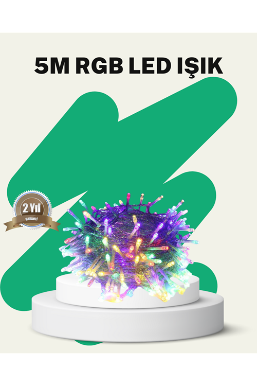 50’li LED Şeffaf Kablolu 5 m Aydınlatma Işık Süsleme Led