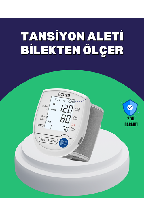 Şarjlı ve Pilli Bilek Tansiyon Ölçer Dijital Ekran Hafıza Kayıtlı