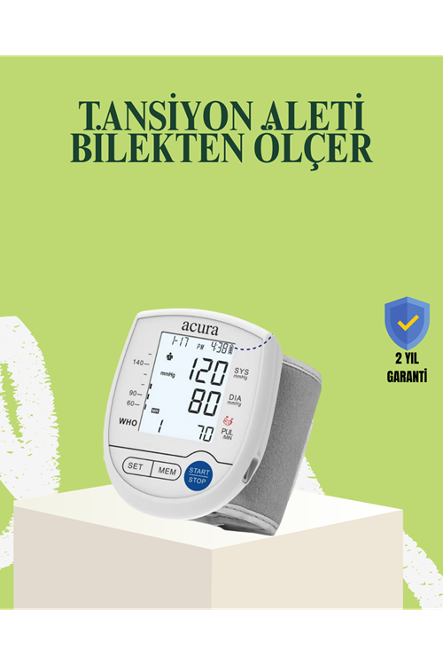 Bilekten Dijital Tansiyon Aleti Hem Pilli Hem Şarjlı Hafızalı